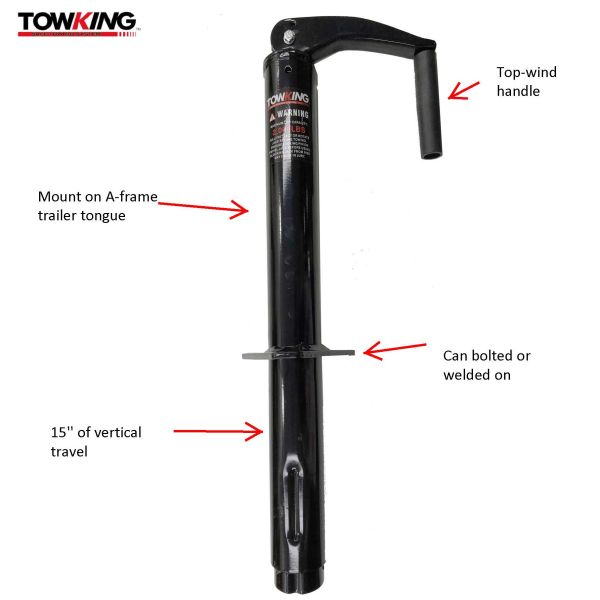 Durable ISO9001 Certification 2000lbs RV Trailer Jack Top Wind
