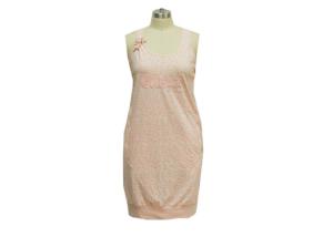 China Patched Embroider Ladies Night Dresses Sleepwear Cami Maxi Dress Water Printing factory