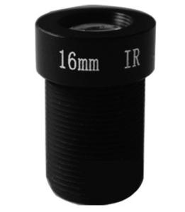 China 1/2&quot; 16mm 5Megapixel M12x0.5 S/CS mount low distortion fixed focal lens, economic 16mm MTV lens factory