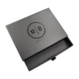 China Fancy Magnet Box Hard Flat Luxury Folding Storage Black Gift Box with Customer's Logo factory