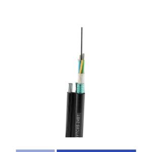 China 24 Core Aerial Fiber Optic Cable Singlemode 9/125um with Steel Wire Messenger PE GYTC8S factory