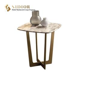 China Natural Marble Small Movable Coffee Table 55cm Height European Style factory
