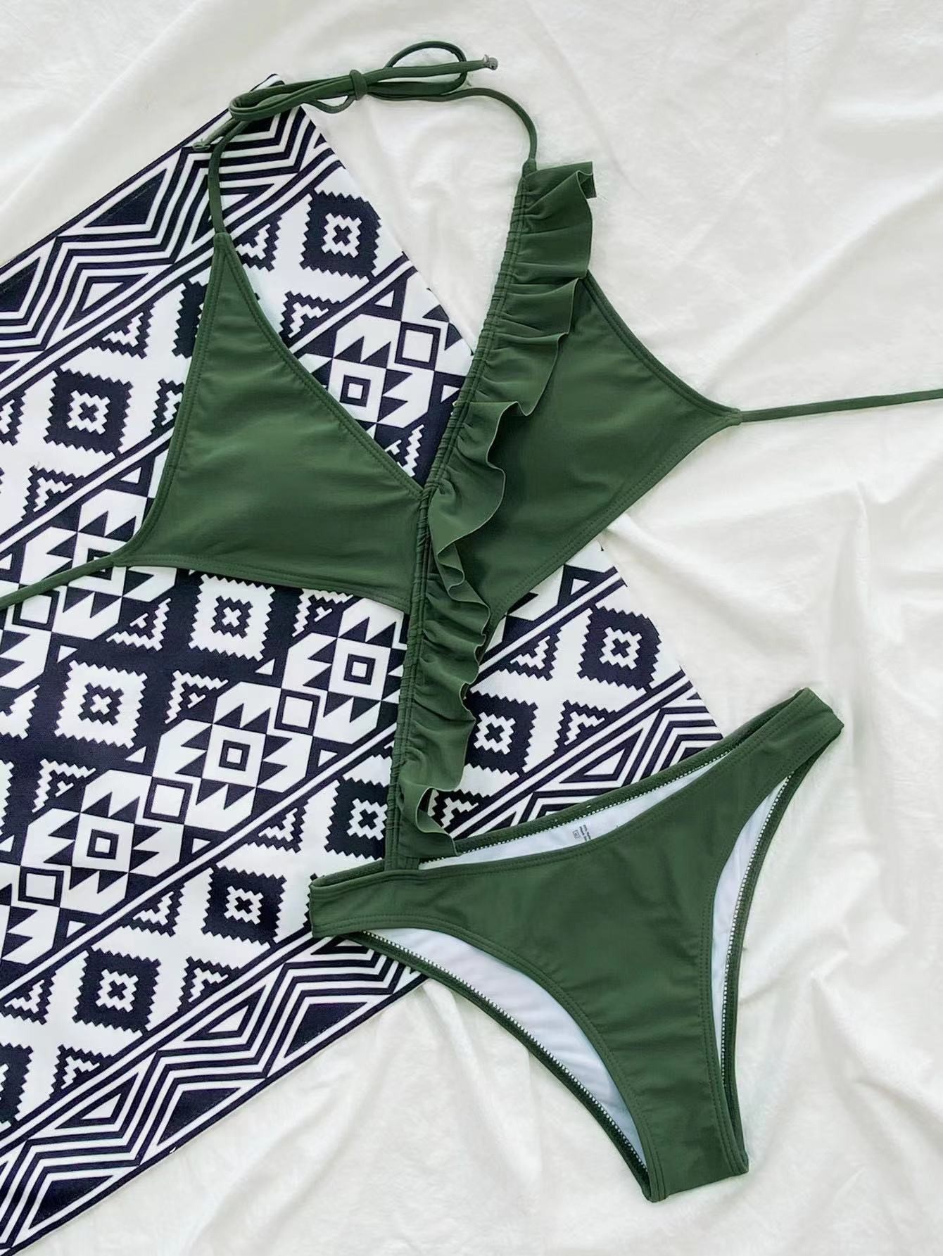 Ladies One Piece Swimsuit change colour style Bikini Swimsuit Beach Halter Swimsuit UPF protection high quality style