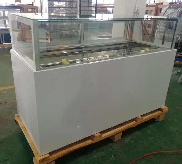 1.8m Chocolate Dessert Glass Display Refrigerator Showcase With Sliding Drawer