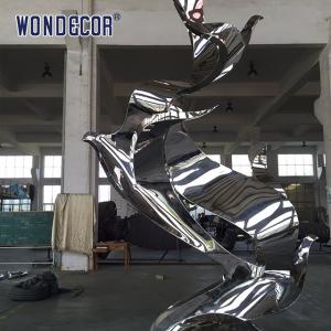 China Geometry Mirror Stainless Steel Sculpture Peace Dove And Young Bird factory