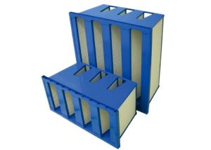 China MERV 13 / MERV 14 V Bank Filters factory