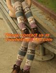 leg warmers loose socks wool blend button down pierced decoration boot socks