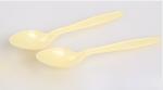 beige color 11 cm disposable plastic spoons
