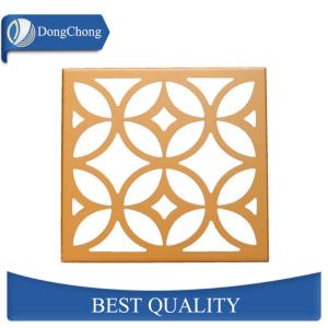 China Gold Perforated Aluminum Ceiling Panels PVDF Coated For Shopping Mall factory