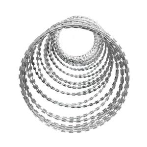 China Large Stock Galvanized Razor Barbed Wire for Pakistan Silver Security Free Prices Paper +woven Bags 10 Rolls Iron Wire Guixiang factory