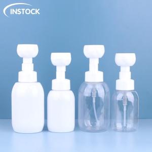 China Cosmetic Bottle 300/500ml Foam Bottle Soap Dispenser With Flower Shape Pump Facial Cleanser Hand Wash Bottle factory