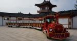 Electric Trackless Sightseeing Amusement Park Train Two Carriages 42 Seats