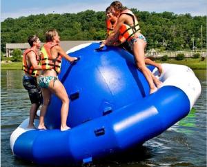 China 3.6*3.6m Water Area Rotating Spinner Blow Up Toys For Amusement factory