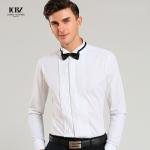 Stylish Men's French Cufflinks Shirt with Swallow Collar and Nonwoven Weaving