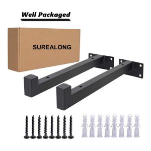 Custom Wall Mounted Retro Decor Shelf Hardware Brace Square Pipe Mounting