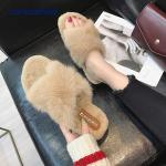 1D0013 2022 Wholesale Flat Furry Adult Lady Cotton Slide Slipper