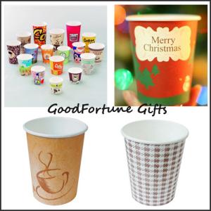China Customed Biodegradable Disposable Paper Cups For Coffee And Water Shop Bar factory