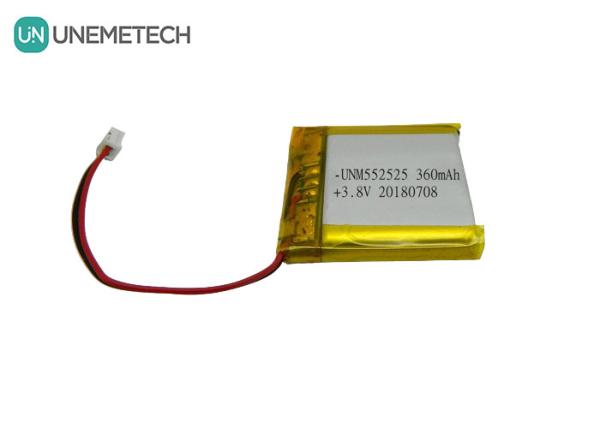 4.35V 360mAh Polymer High Voltage Lithium Ion Battery 552525 3.8V For Portable