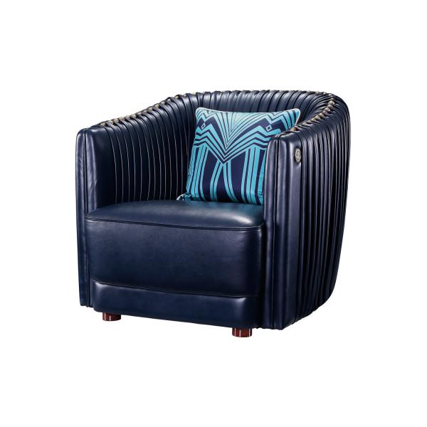 KTV lobby sofa chairs used PU leather for high density sponge with walnut wood