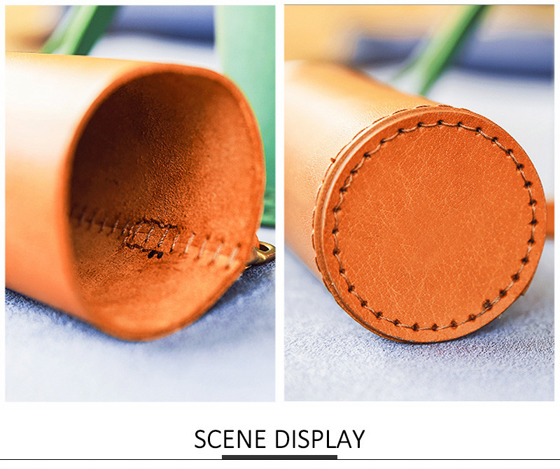 Durable Leather Hot Water Bottle Cooler Sleeve Pure Color Blank