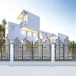 Matte Black Metal Aluminum Slat Pool Fencing Commerical Modern