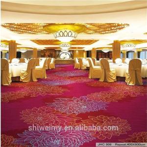 China Colorful red peony pattern wall to wall nylon carpet for banquet hall factory