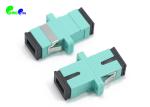 Multimode OM3 SC Simplex 50 / 125μm Fiber Optic Adapter With Full Flange Aqua