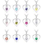 YASVITTI High Quality Sparkling Heart 5A Zirconia Necklace Rhodium Plated 925