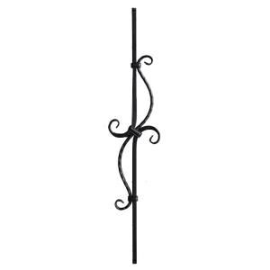 China Matte Black Ornamental Iron Handrail Parts Banister Spindles For Courtyard Balconies Railing factory