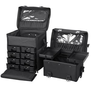 China oxford cloth makeup beauty case with wheel big capacity factory