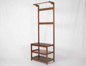 China Home / Office Walnut Coat Hanger Stand Elegant Solid Wood W60*D35*H167CM factory