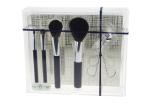 Cruelty Free Travel Makeup Brush Set With Cement Handle Siver Aluminum