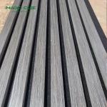 Pure Black Wood Veneer MDF Slat Wall Panel For Gun Nail Installation