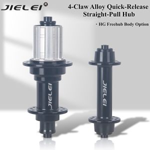 JIELEI Ultralight 4 Claw Alloy Road Bicycle Hub 20/24H Quick-Release Straight-Pull for Front & Rear with Freehub HG Body