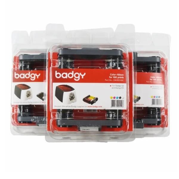 Badgy100/200 Card Printer Evolis CBGR0100C YMCKO Ribbon for Professional and