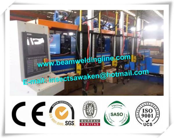 H beam welding line for steel bridge , Steel construction bridge rib assembling