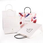 ISO9001 Custom Printed Paper Carrying Shopping Bags 120g 140g White Brown
