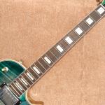 New style high-quality custom LP electric guitar, Green&blue Flame Maple Top
