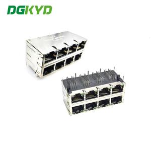 China 2X4 Multiport Ethernet Rj45 Connector 10 Pin Female Rj45 Modular Jack factory