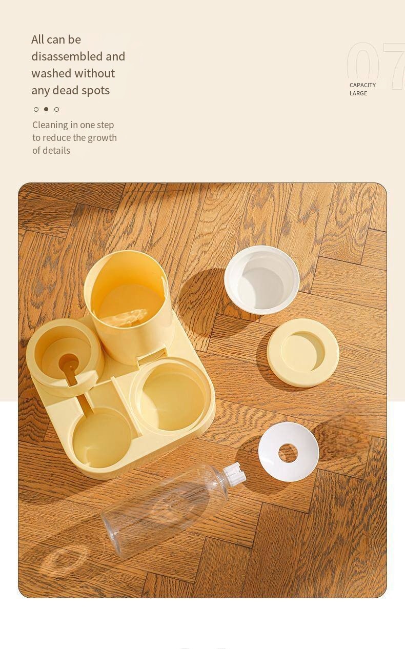 Automatic Cat Feeding Water Feeder 3-in-1 Drinking Fountain Cat and Dog Stainless Steel Bowl with Bell