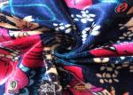 Flower Printed Elastic Spandex Velvet Fabric , Korea Velvet For Garment