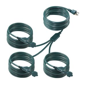 NEMA 5-15P to 3-Way US Outlet Splitter Power Extension Cord 125V AC