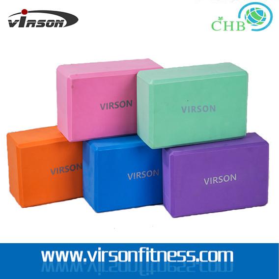 Virson OEM Custom Logo Print Colourful High Density EVA Foam Yoga Block& Yoga