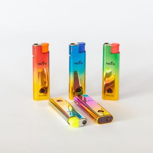 Fashionable Design Dy-F018 Windproof Plastic Gas Lighter with Customization