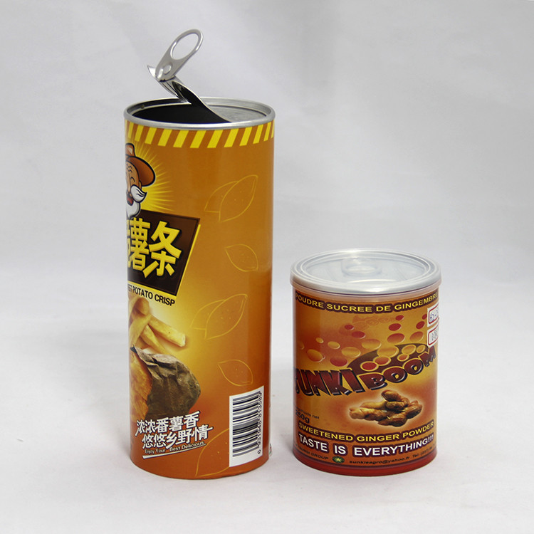 China Water Proof SGS Custom Paper Composite Cans for Sweet Potato Crisp, Chips , Snack Food factory