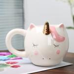 Cute Hand painted 3D Colorful Unicorn Mug Novelty Ceramic Animal Coffee Mug