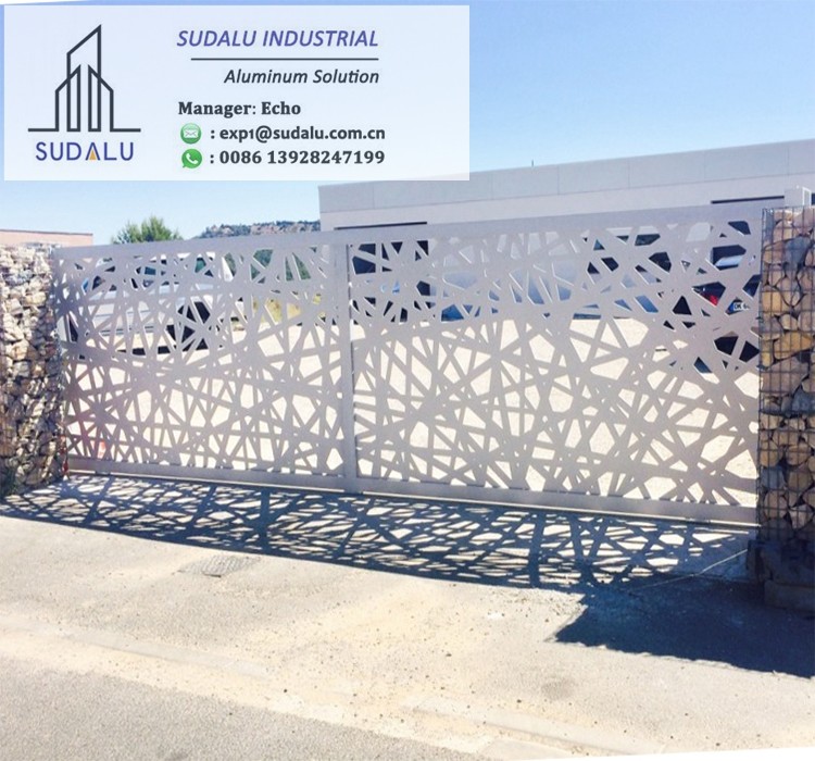 SUDALU Outdoor PDVF Laser Cut Decoration Aluminum Panel Fence/ Gate Metal Perforated Panel