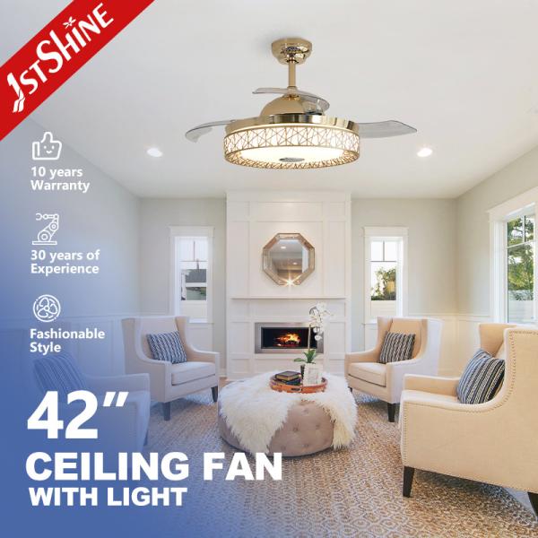 Lamp Body Material Metal 1stshine LED Ceiling Fan with RGB Lighting and Remote