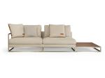 Leather Daino Col Living Room Sofa Set / Whiskey Inserts Fabric Sectional Sofas