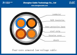 China Nominal Area :4*4~4*500mm2 Fire Resistant LV Power Cable , 4 Cores Armoured Cable （CU/PVC/LSZH/STA/NYBY/N2XBY/NYRGBY） factory
